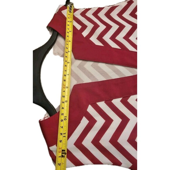 Mud Pie Game Day Jersey Dress Red White Chevron Size M NWOT Slip Included - Picture 8 of 15